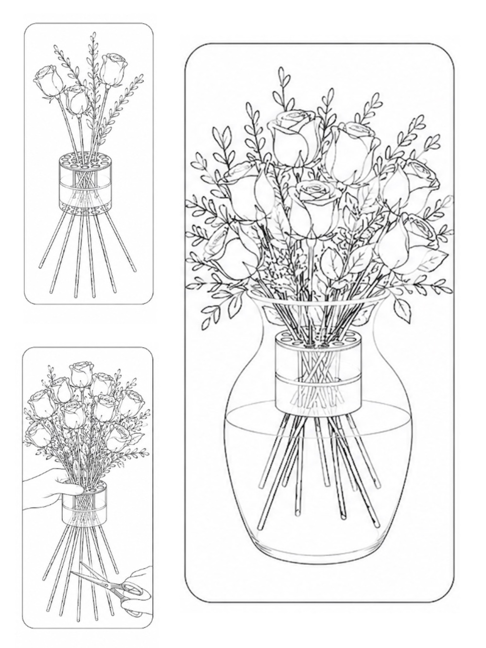 DIY Flower Arranging Stem Holders x2 Keeps Flowers Upright Spiral Style Beginner